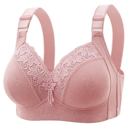 Plus Large Size Elderly Mothers Lace Bra Close-fitting Gathering Anti Sagging Lace Women's Underwear Lingerie Shockproof