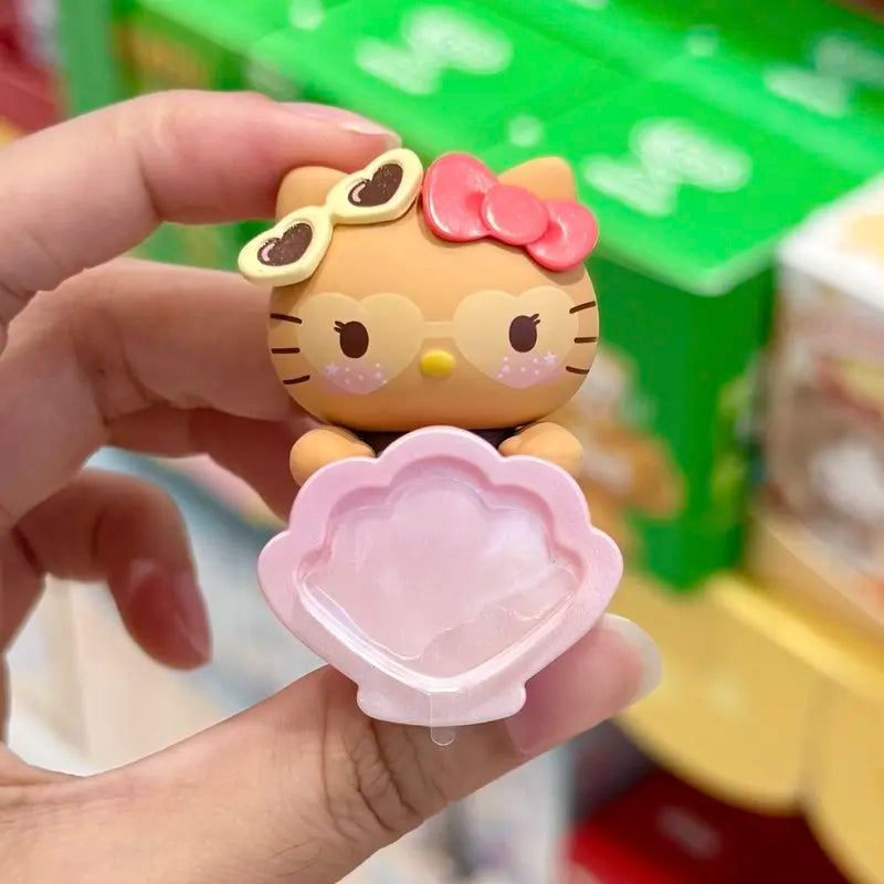 new Hello Kitty hipper Blind Box Go To Beach Series Cute Lying Figure Phone Case Sticker Collectible Trendy Toy Desk Decor gift