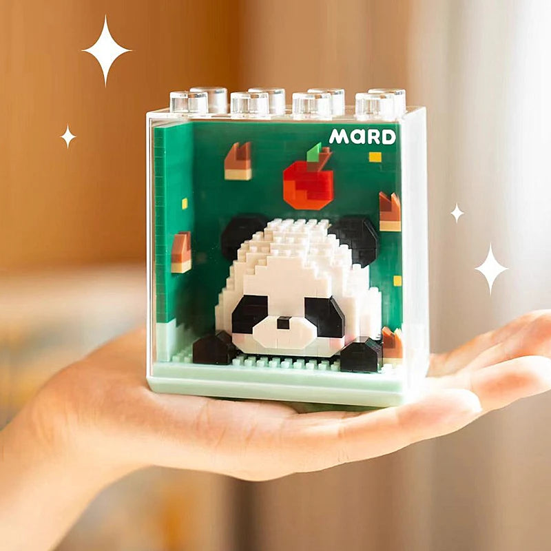 New Cute Zoo Series Fashionable Acrylic Display Box Micro-particle Assembled Building Blocks Toys Educational Gifts