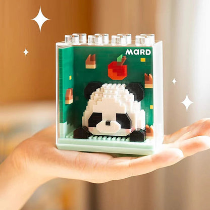 New Cute Zoo Series Fashionable Acrylic Display Box Micro-particle Assembled Building Blocks Toys Educational Gifts