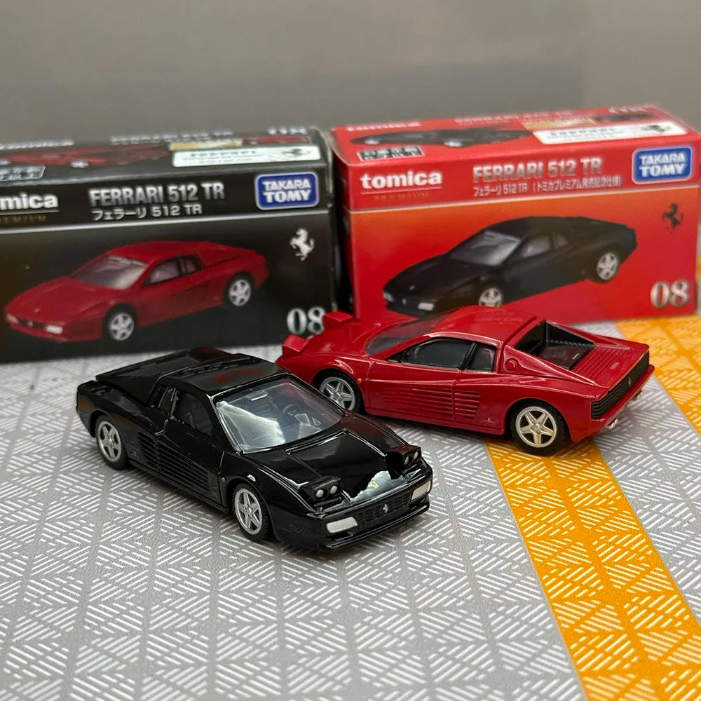 Takara Tomy Tomica Premium 08 Ferrari 512 TR Diecast Alloy Car Model 1:64 Classic Supercar Replica Desktop Ornament Hobby