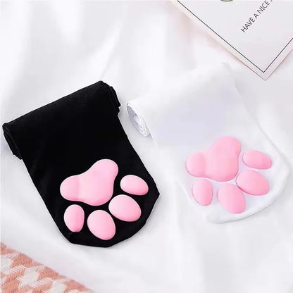 Womens Over Above Knee Socks Thigh High Stockings Kitten Claw Cat Paw Pad Ladies pink 3D Long Sock Cosplay Harajuku Y2k female