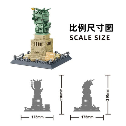 WANGE City Architecture Sydney Opera Santorini Building Blocks Chamartin Stadium Mosque Assembled Model Collection Toys For Gift
