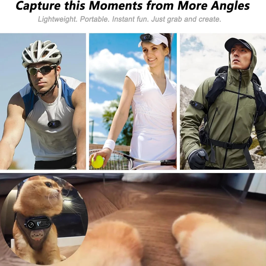 4K Mini Body Camera with 6-Axis Stabilization, Waterproof Thumb Action Camera,Body Cam for Cycling Travel Outdoor Adventures