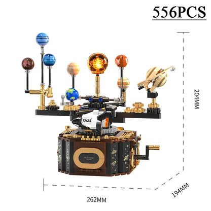 Creative 556Pcs Solar System Orbit Universal Voyage Building Blocks City Mechanical Space Galaxy MOC Bricks Education Toys Gift