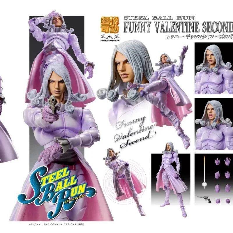 15cm JoJo'S Bizarre Adventure Funny Valentine Super Action Statue Steel Ball Run Articulated Action Figure Anime Model Toy Gifts