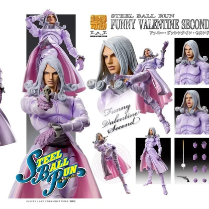 15cm JoJo'S Bizarre Adventure Funny Valentine Super Action Statue Steel Ball Run Articulated Action Figure Anime Model Toy Gifts