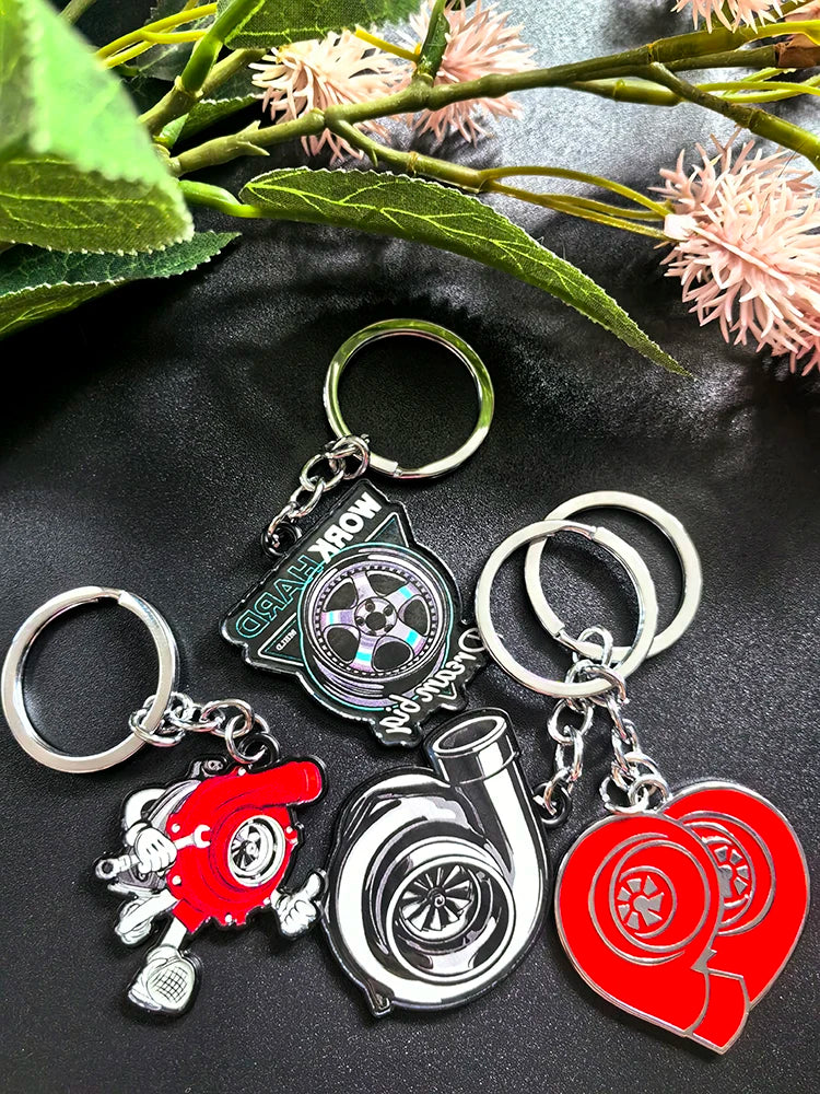 JDM Style Key Chain Sexy Girl 3D Metal Zinc Alloy Keychain Holder Car Motorcycle Key Ring Pendant Wheel Auto Accessories Gift