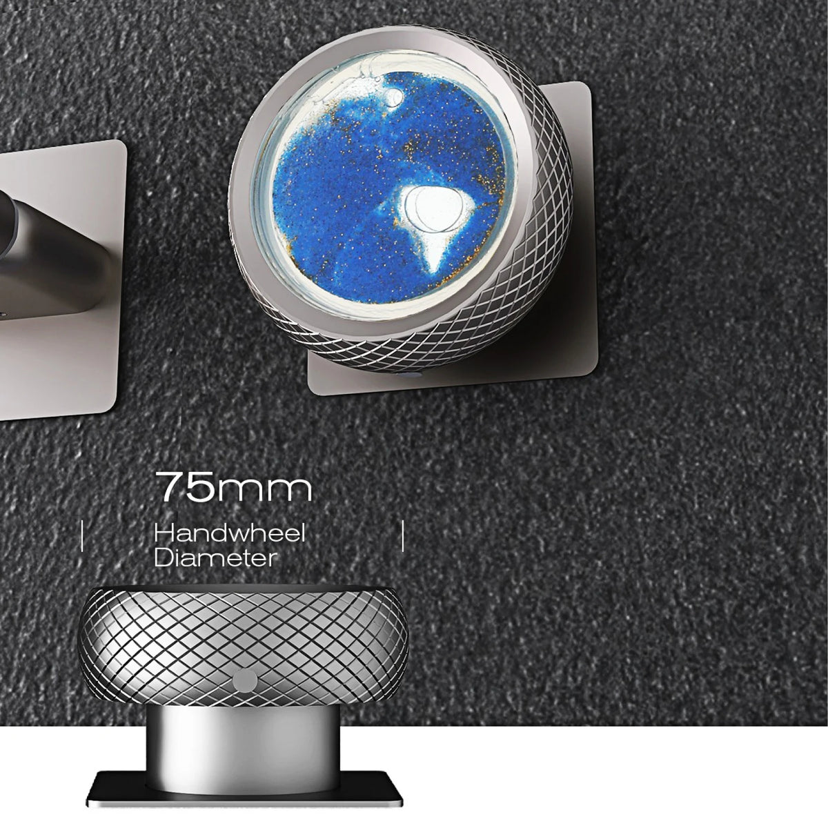 Luxury Brass Titanium LED Digital Display Wall Mounted Bathroom Faucet with Embedded 2 Cold and Hot Water Waterfall Basin Mixer