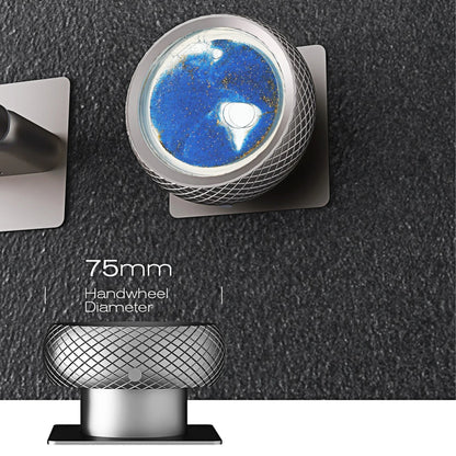 Luxury Brass Titanium LED Digital Display Wall Mounted Bathroom Faucet with Embedded 2 Cold and Hot Water Waterfall Basin Mixer