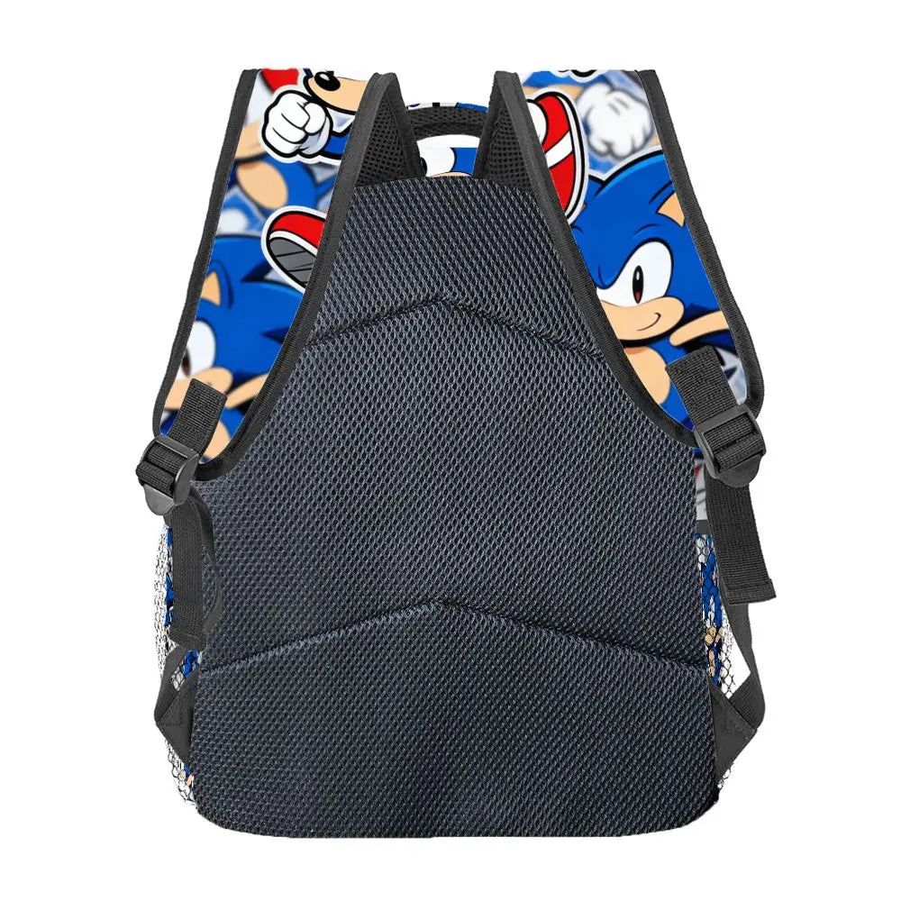 Cute Sonic The Hedgehog All Over Print Backpack Durable Casual Daypack With Mesh Pocket For School Picnic Travel