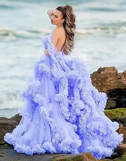 Sexy Maternity Gowns Photoshoot  Ruffles baby shower платье для беременных فساتين حوامل vestidos para embarazadas photoshoot