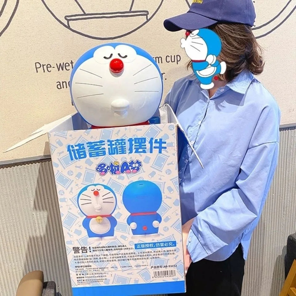 Large Size Doraemon Action Figures Toys Anime Kawaii Piggy Bank Ornament Figurines Decor Pvc Model Toy Statue Kid Birthday Gifts