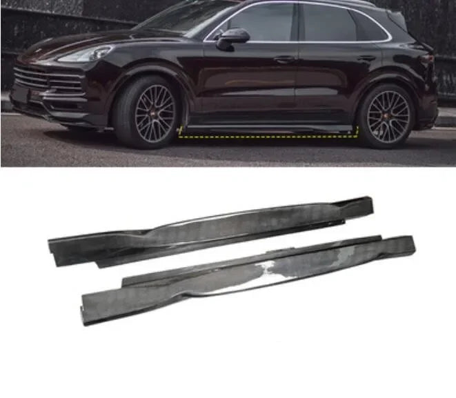 Real Carbon Fiber Body Kit For Porsche Cayenne Coupe 2018-2023 Front Bumper Lip Bear Trunk Diffuser Side Skirt Spoiler