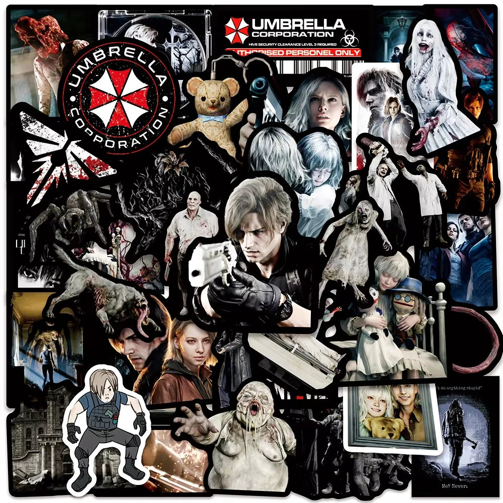 50PCS Resident Evil Requiem Game Graffiti Stickers Exquisite Fashion DIY Guitar Phone Laptop Suitcase Water Cup Skateboard Decal