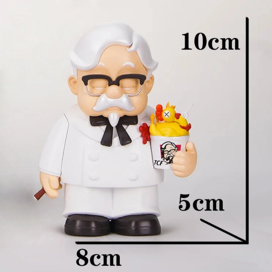 10cm/3.94in The Chicken Father Figure Fried Chicken Godfather PVC Model Statue Collection Ornaments Toys Birthday Gift