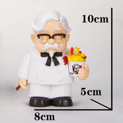 10cm/3.94in The Chicken Father Figure Fried Chicken Godfather PVC Model Statue Collection Ornaments Toys Birthday Gift