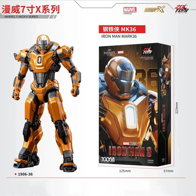 ZD Toys Iron Man Action Figure Mark 35 Red Snapper Iron Man MK 24 MK 22 MK 47 Tony Stark Ironman Figure Action Collect Toy Gift