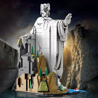 New King Statue Assembled Building Blocks Bookshelf Desktop Display Stand Bricks Adult Collectible Birthday Decor Gift Toy