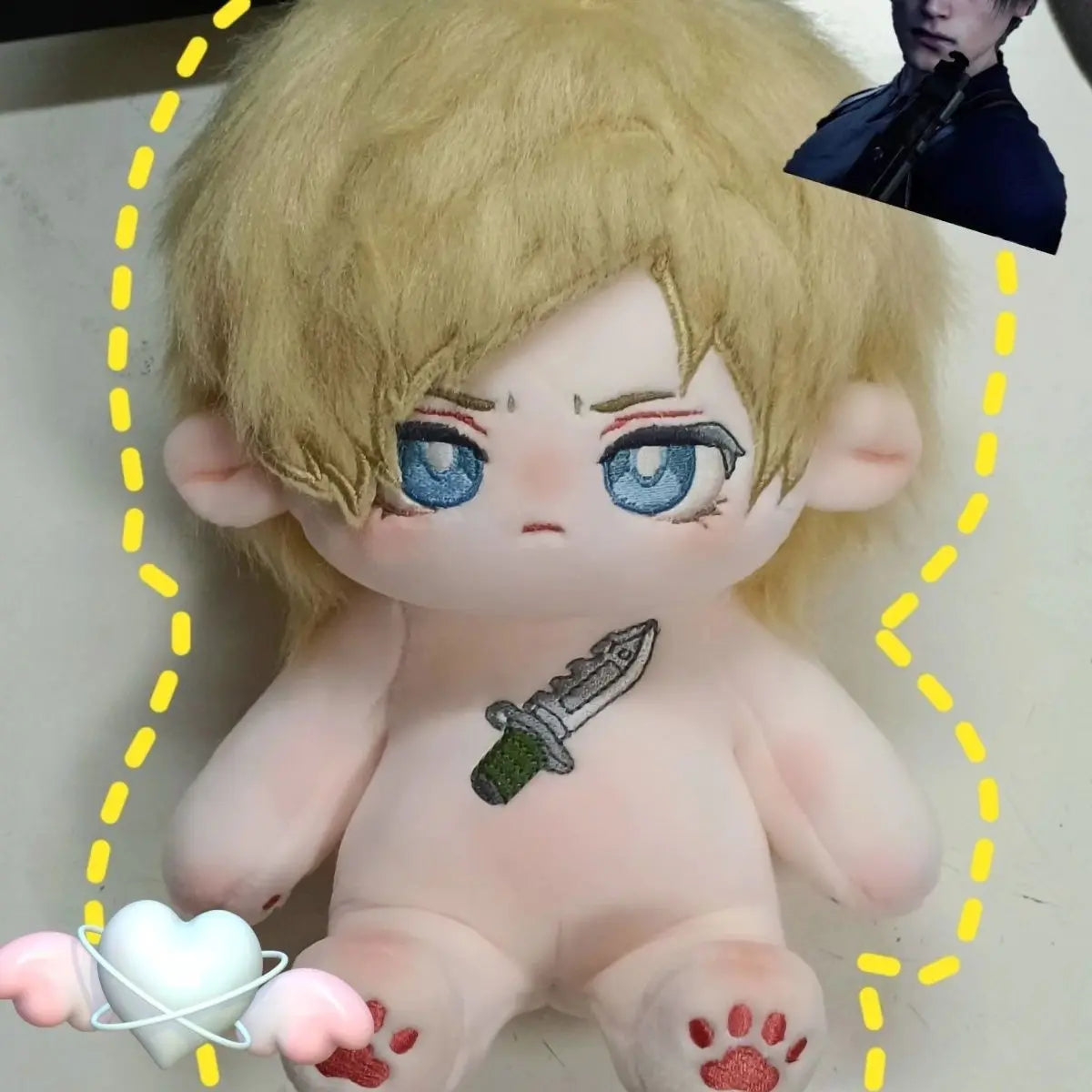 Stuffed 20cm Anime Resident Evil: Leon S. Kennedy Cartoon Plush Doll Toy COS Dress-up Children Adults Collectible Cotton Gifts