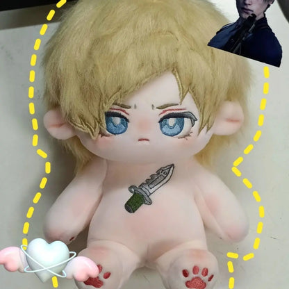 Stuffed 20cm Anime Resident Evil: Leon S. Kennedy Cartoon Plush Doll Toy COS Dress-up Children Adults Collectible Cotton Gifts