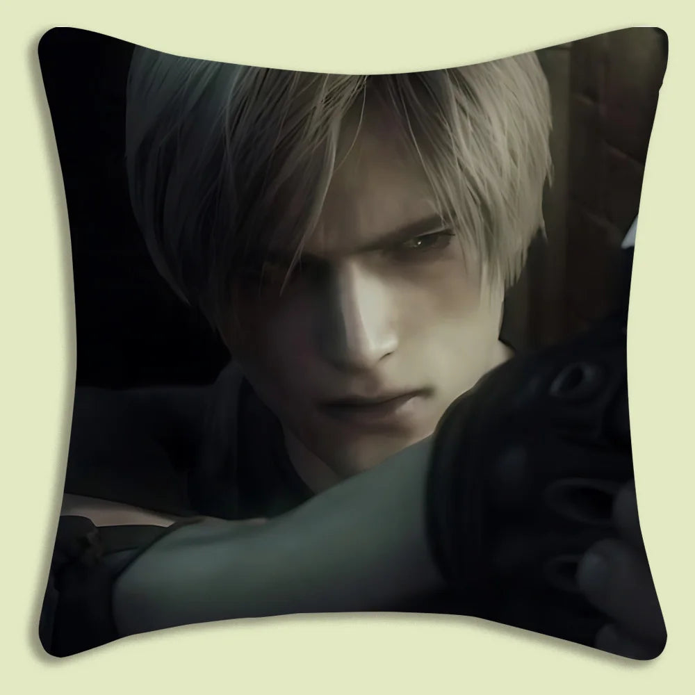 Pillow Covers Cartoon Leon Kennedy Sofa Decorative Home Double-sided Printing Short Plush Cute Cushion Cover