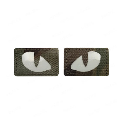 Cat Eyes Glow In Dark Patches Infrared IR Reflective Rubber Appliqued For Hats Helmet Uniform Backpack