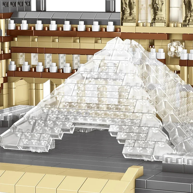 3377PCS Louvre Model Building Blocks World Famous Attractions Architectural Model Street View Bricks DIY Toys Gifts For Teenager