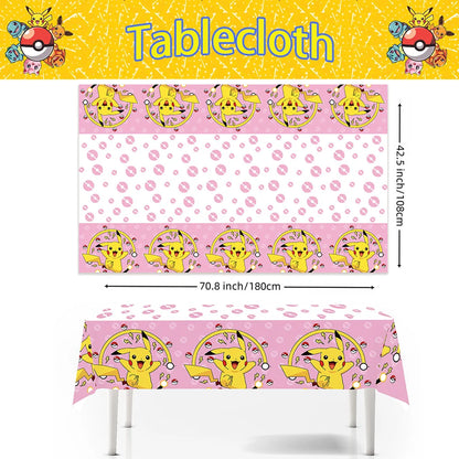1/10Pcs Pokemon Tablecloth Birthday Decoration Disposable Tablecloth Pikachu Tablecover Kids Birthday Gifts Baby Shower Supplies