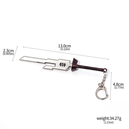Anime Jujutsu Kaisen Keychain Nanami Kento Fushiguro Toji Weapon Model Pendant Keyring for Men Jewelry