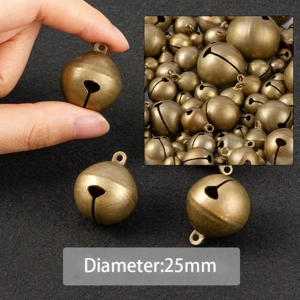 5-50pcs 6/8/10/12/14/16/18/20/25mm Bronze Metal Jingle Bells Loose Beads Festival Party Christmas Decor DIY Crafts Accessories