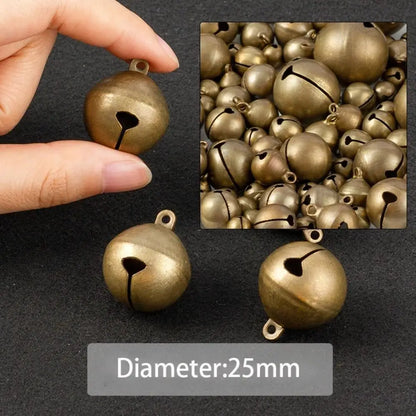 5-50pcs 6/8/10/12/14/16/18/20/25mm Bronze Metal Jingle Bells Loose Beads Festival Party Christmas Decor DIY Crafts Accessories