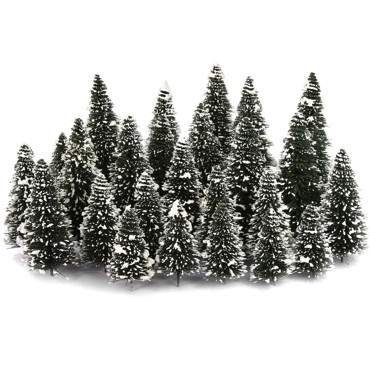 XS0804 Evemodel Model Snowy Pine Trees Deep Green Christmas Pines for HO O N Z Scale Xmas Decor Layout S0804
