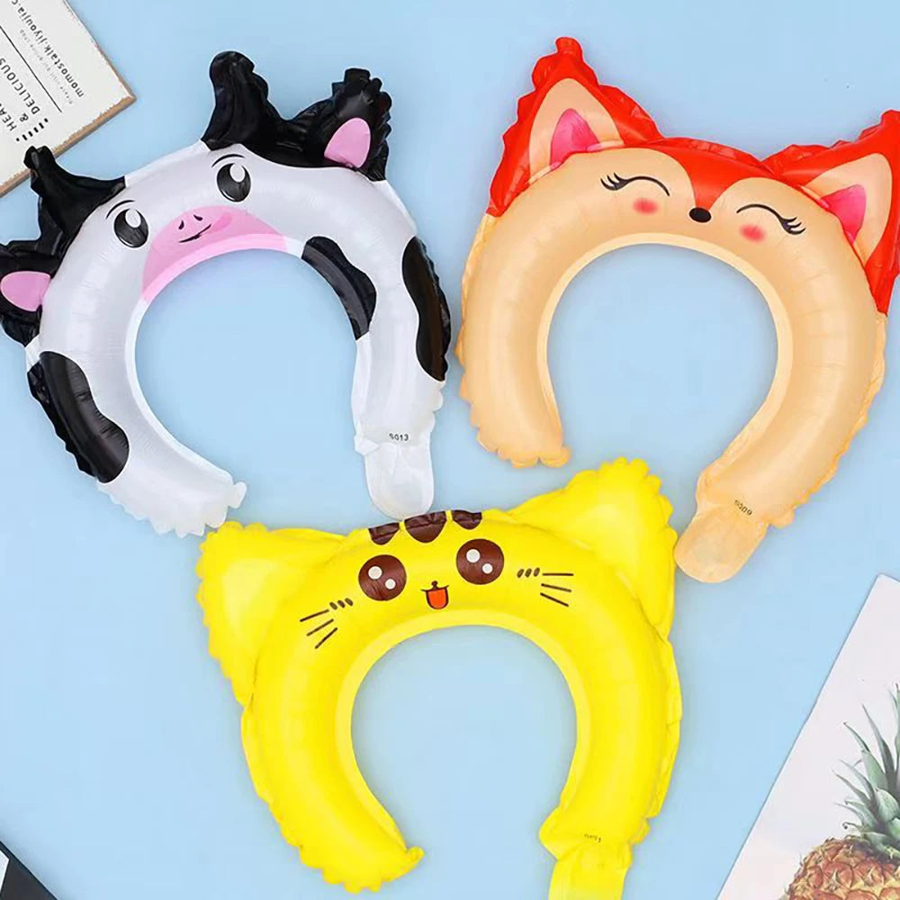 20pcs Cute Headband Balloon Cute Cartoon Animal Balloon Kids Birthday Party Decoration Baby Shower Children's Toys
