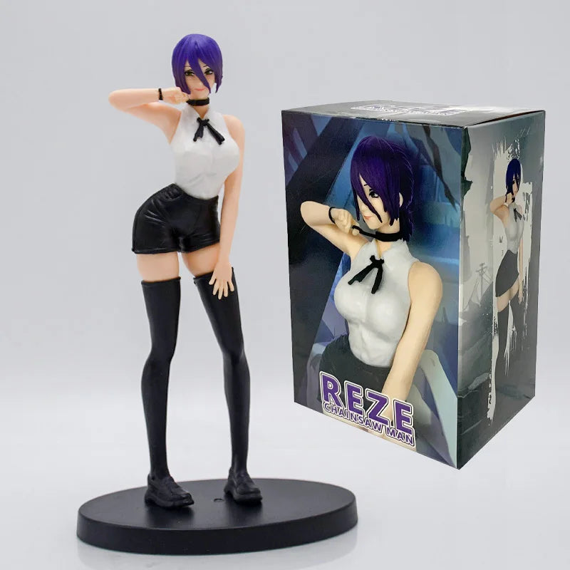 Chainsaw Man Power Bunny Girl Anime Figure Makima Action Figure Hayakawa Aki/Higashiyama Kobeni/Denji/Reze Figure Model Doll Toy