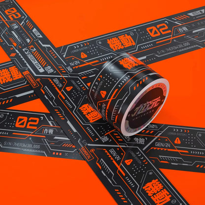 Cyberpunk Techwear Hazard Tape DIY Futuristic Sci-Fi Warning Decor Sticker Tape for Motorcycle Bike Luggage Skateboard Laptop