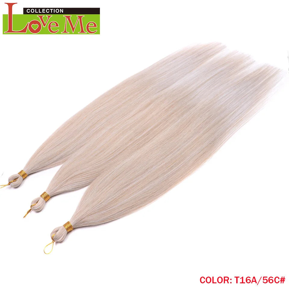 LOVE ME 28 inches 300g/3pcs Straight Hair Bundles Crochet Hair Synthetic Braiding Hair Ombre Rainbow Braids Hair Extensions