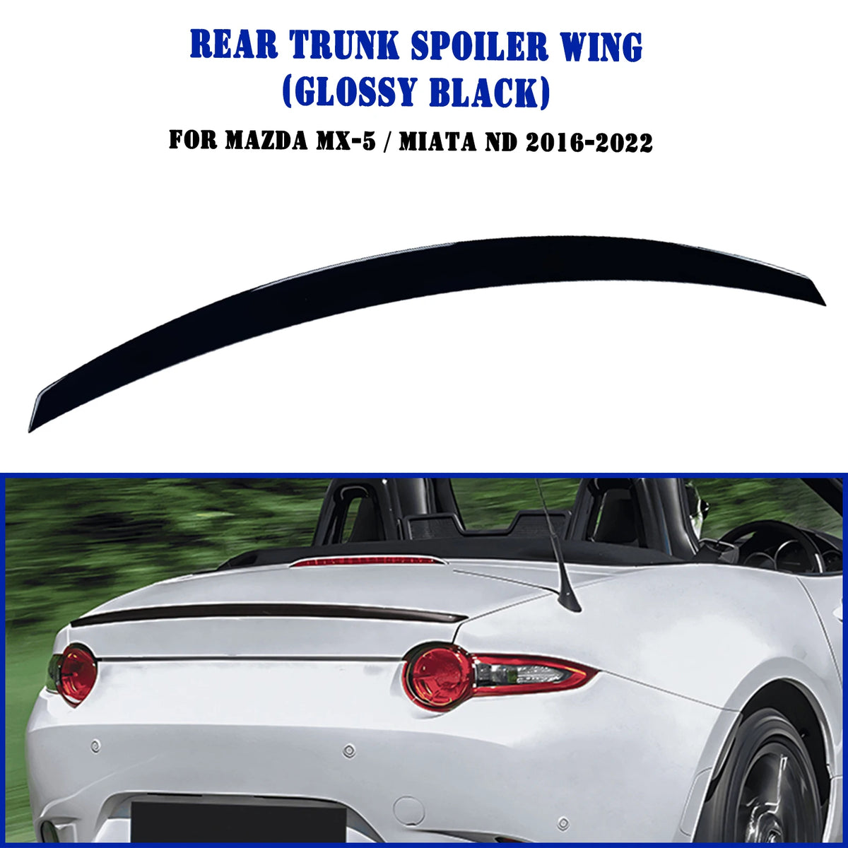 Rear Trunk Lid Spoiler Wing Lip For Mazda MX-5 Miata MX5 ND 2016-2026 Convertible 2-Door
