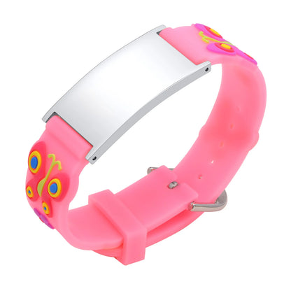 Baby Personalized ID Bracelet, Adjustable Silicone Wristband for Kids Toddler Child, in Case of Emergency Bracelets If Lost