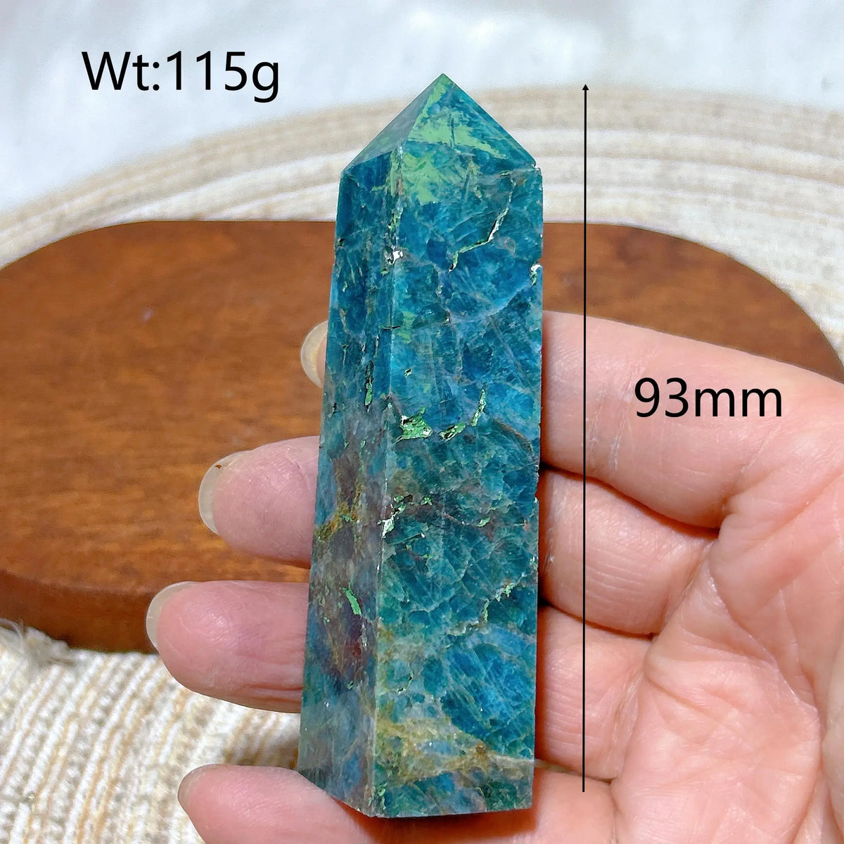 Natural Crystal Blue Flashy Apatite Tower Healing Gemstones High Quality Mineral Reiki Ornament Home Decorations Gift