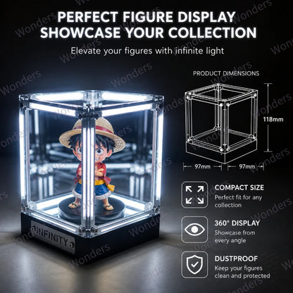 Hypercube LED Box Geek DIY Wireless Table Light Figure Display Case Infinity Mirror 4D Box Abyss Tunnel Ornament