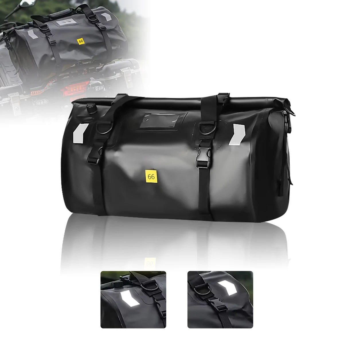 Motorcycle Waterproof Tail Bag Travel Outdoor Dry Luggage Roll Pack Bag 20 /40/66 Motorbike Luggage Backpack Motorcycle Seat Bag