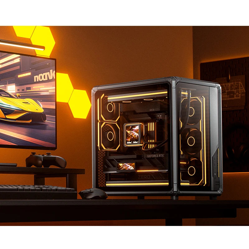 JONSBO X400 Sea View Room Desktop Chassis Esports Framework ATX Case Support Back Plug/360 Water Cooling/13 Fan Positions