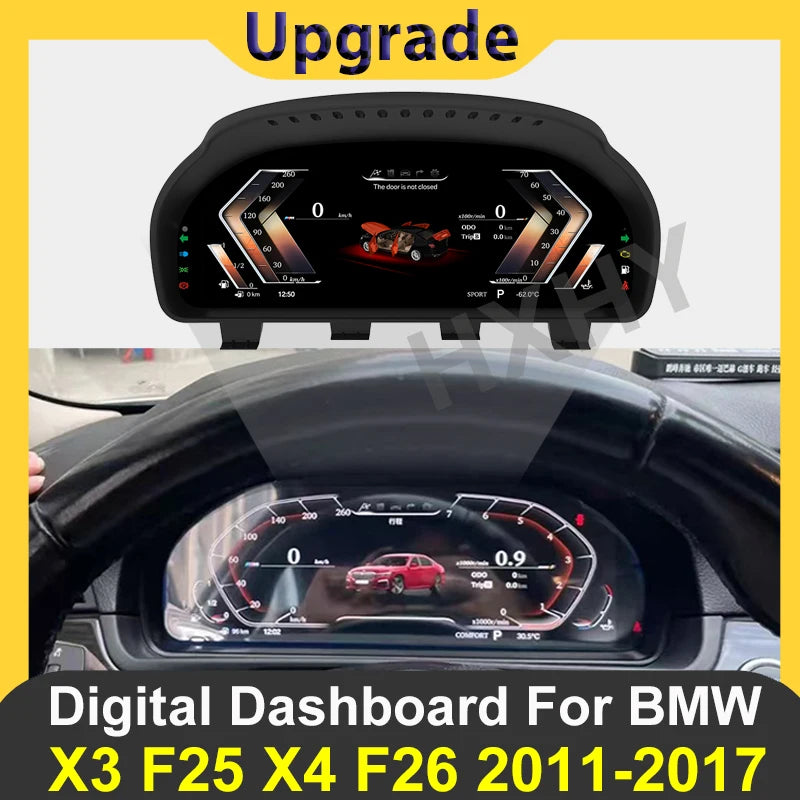 2025 Latest Original Car Digital Cluster Instrument for BMW X3 X4 F25 F26 2011-2017 LCD Speedmeters Dashboard Player