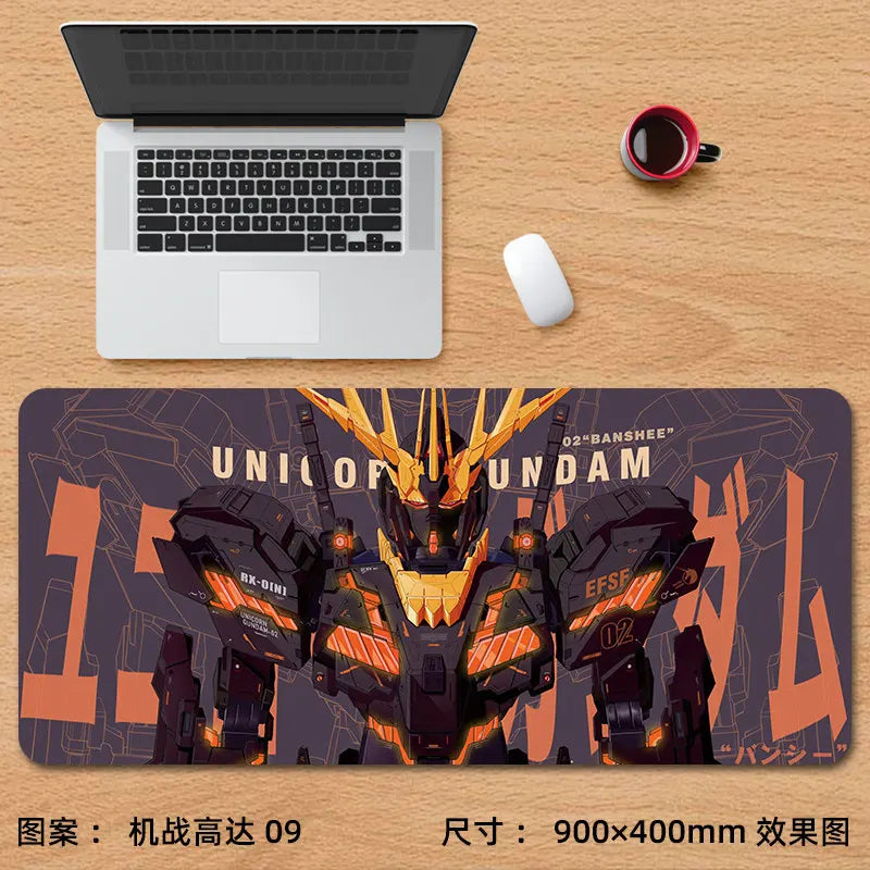 New Cartoon Anime Gundam Leather Mouse Pad Extra Large Anime Game Anti-Slip Mouse Pad Office Dormitory Computer Pad HD Desk Mat