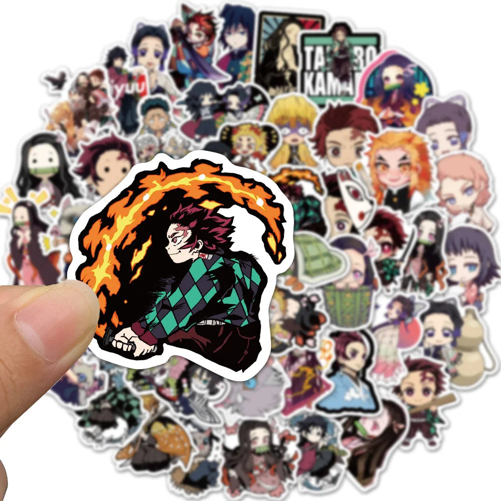 50/100PCS Demon Slayer Anime Stickers Waterproof Graffiti Decals for Luggage Skateboard Laptop Water Bottle DIY Decor