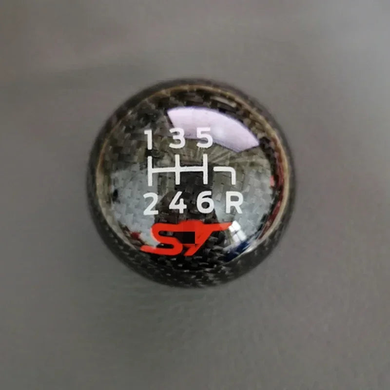 6 Speed Carbon Fiber Aluminum Racing Gear Shift Head Knob For Ford Focus ST RS Fiesta