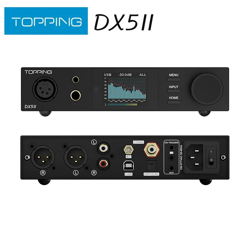 TOPPING DX5 II Fully Balanced DAC & Headphone Amp Combo Dual ES9039Q2M DSD512 PCM768kHz LDAC Decoder Amplifier