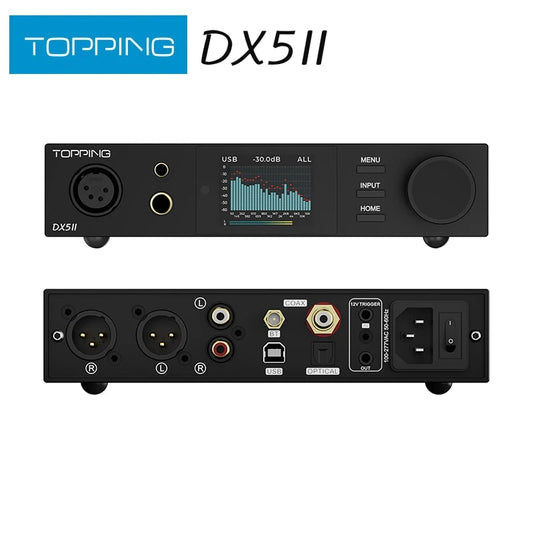 TOPPING DX5 II Fully Balanced DAC & Headphone Amp Combo Dual ES9039Q2M DSD512 PCM768kHz LDAC Decoder Amplifier