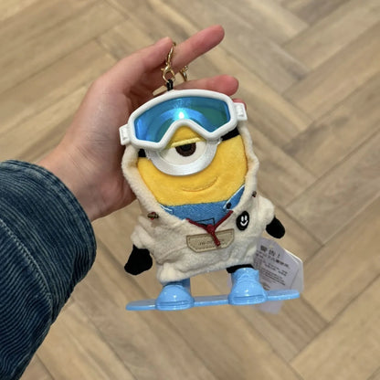 Genuine Cute Little Yellow Minion Bob Backpack Pendant Cartoon Plush Doll Keychain Bag Doll Decoration Birthday Gift